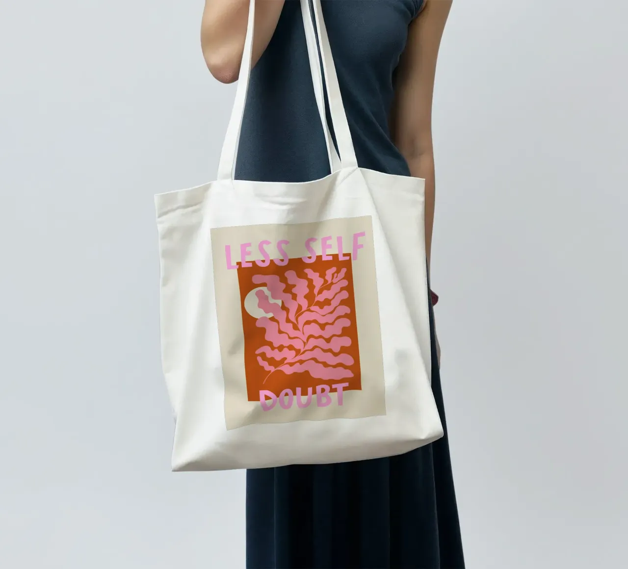 Less Self Doubt Abstract Art borsa in juta da GraceDigitalArtCo