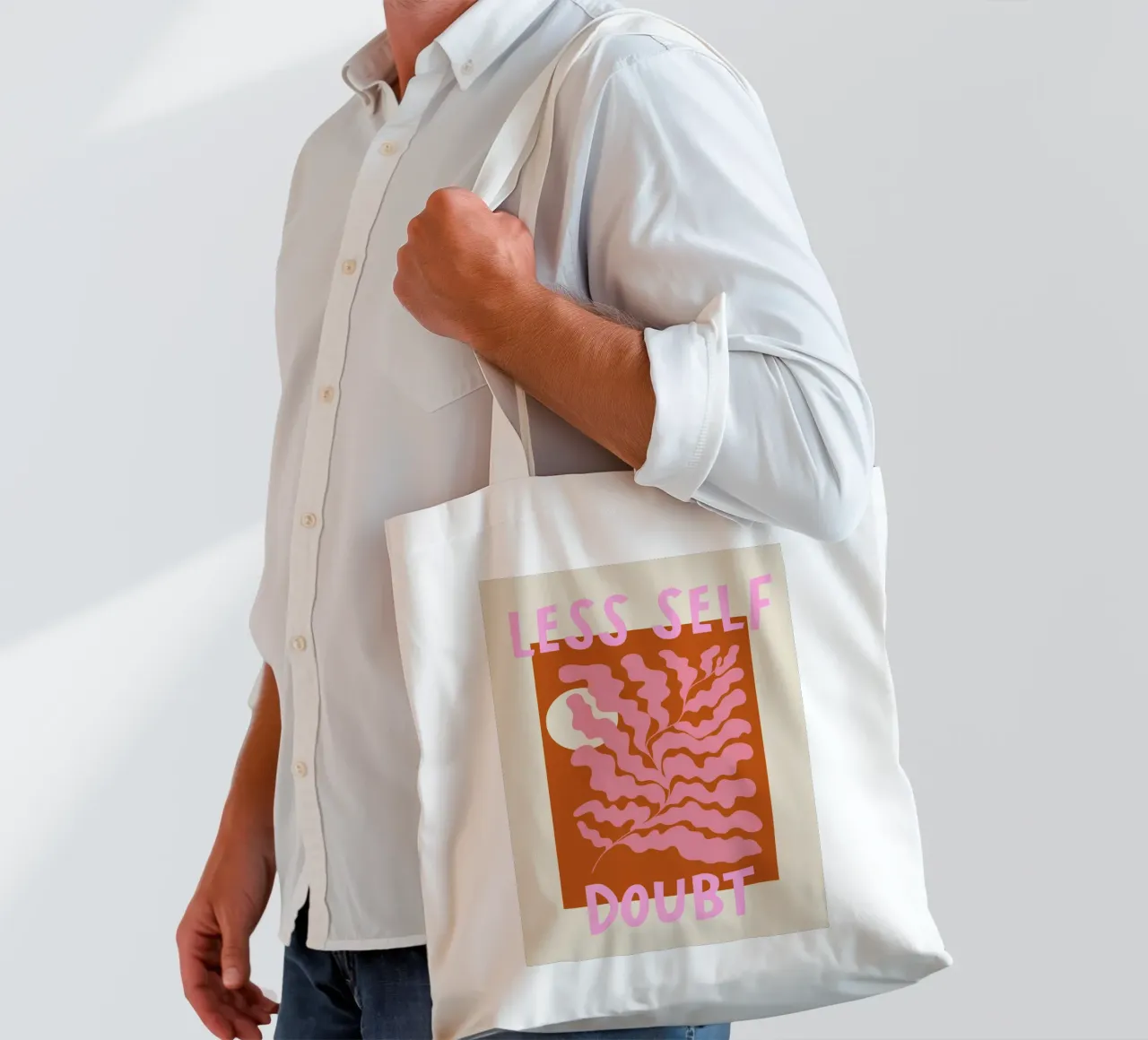 Less Self Doubt Abstract Art borsa in juta da GraceDigitalArtCo