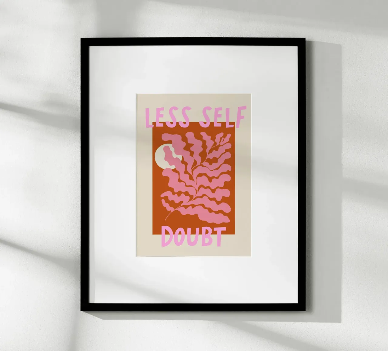 Less Self Doubt Abstract Art poster con telaio in plastica da GraceDigitalArtCo