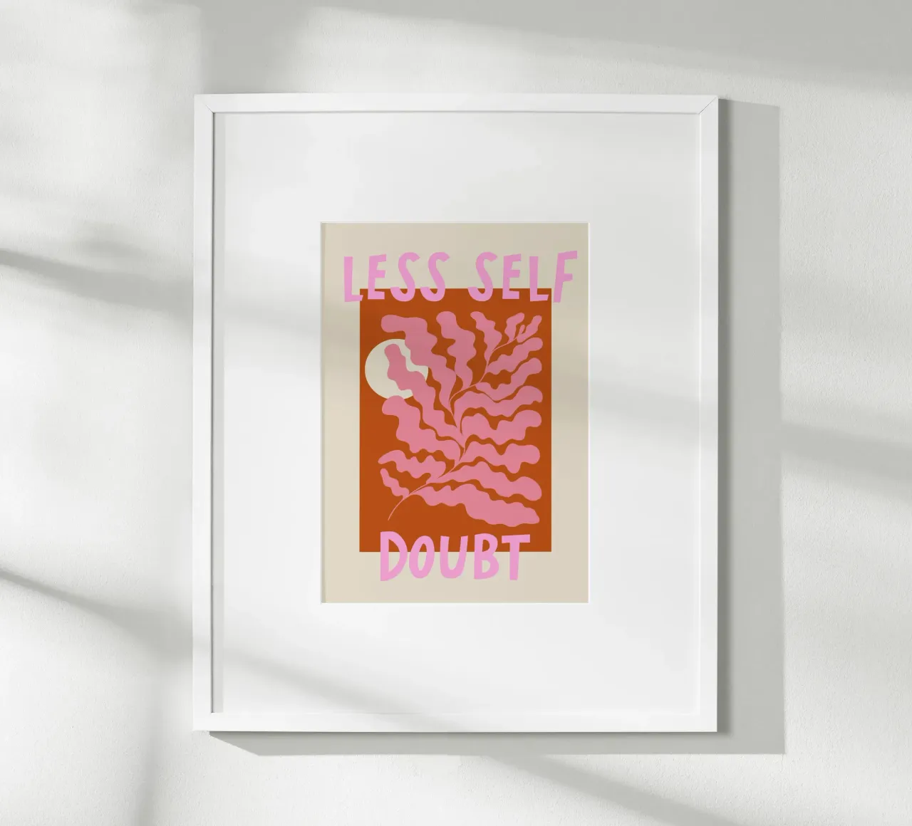 Less Self Doubt Abstract Art poster con telaio in plastica da GraceDigitalArtCo