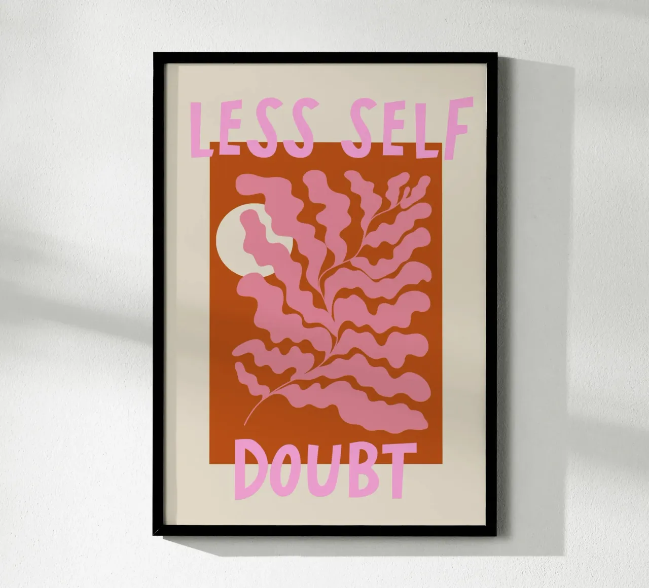 Less Self Doubt Abstract Art poster con telaio in plastica da GraceDigitalArtCo