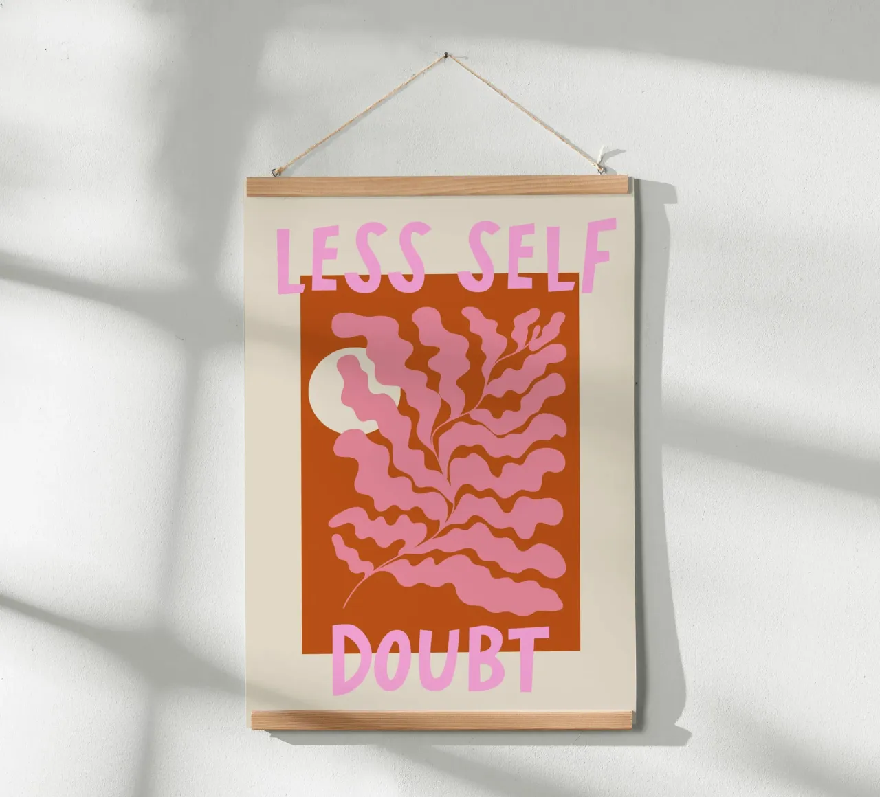 Less Self Doubt Abstract Art poster con telaio in plastica da GraceDigitalArtCo
