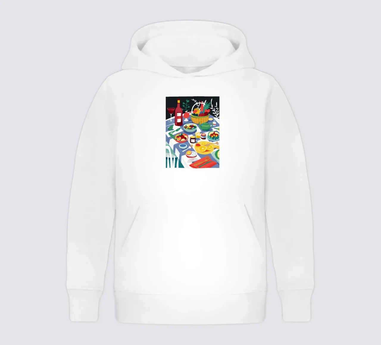 Abundant Picnic Spread kids hoodie by Chroma Haven