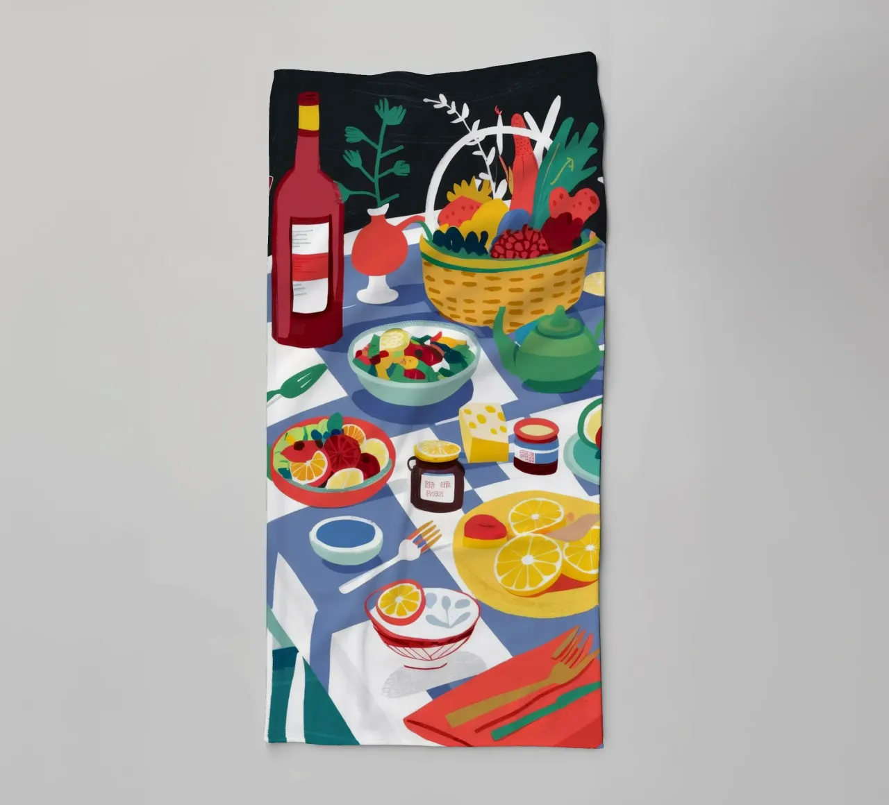 Abundant Picnic Spread towel by Chroma Haven