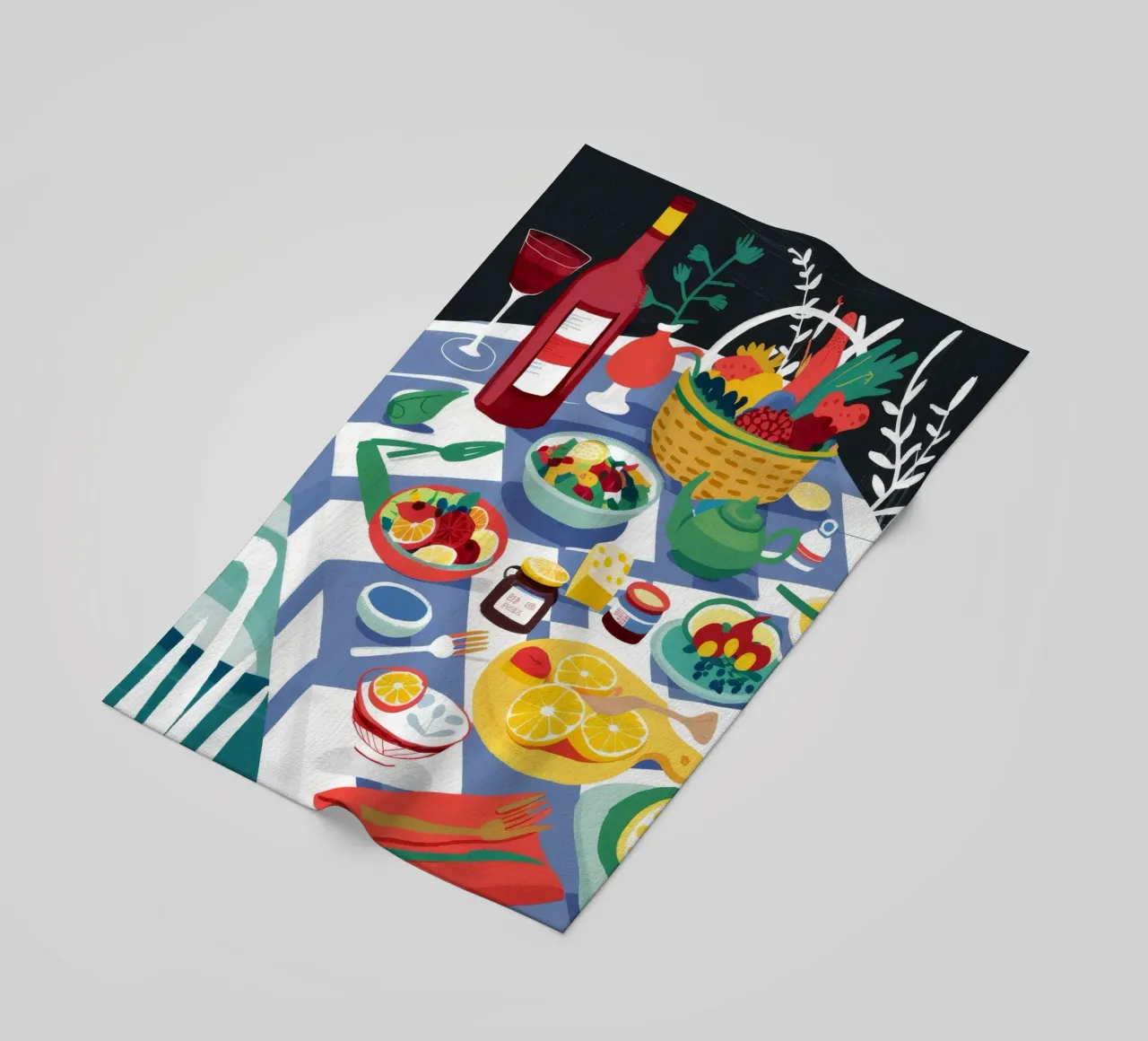 Abundant Picnic Spread beach towel by Chroma Haven