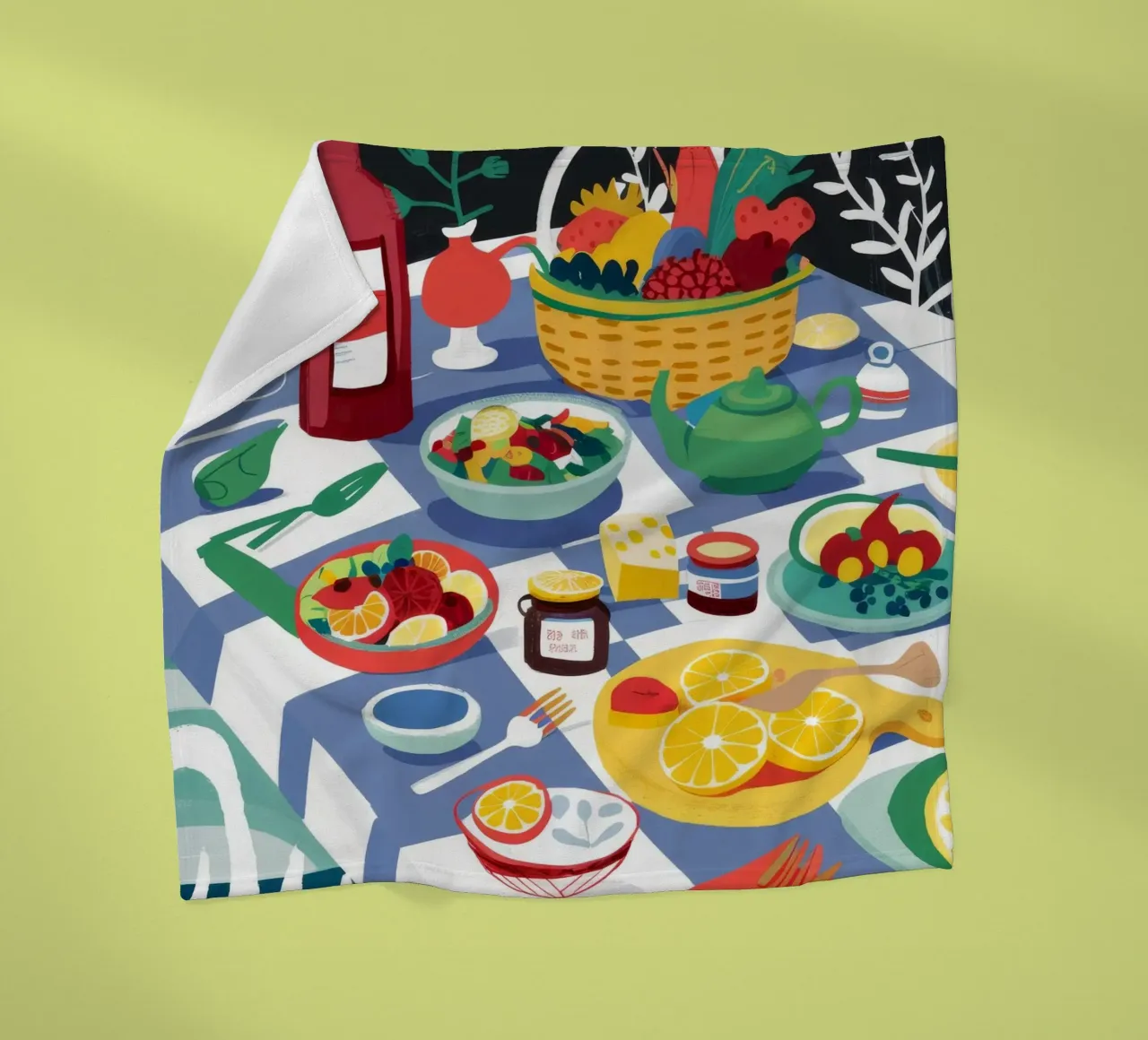 Abundant Picnic Spread fleece blanket by Chroma Haven