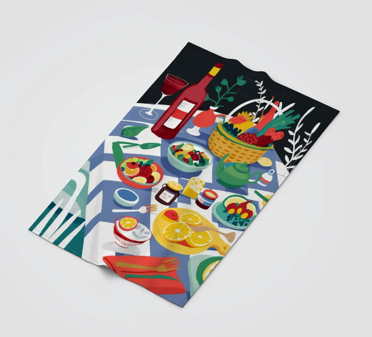 Abundant Picnic Spread fleece blanket by Chroma Haven