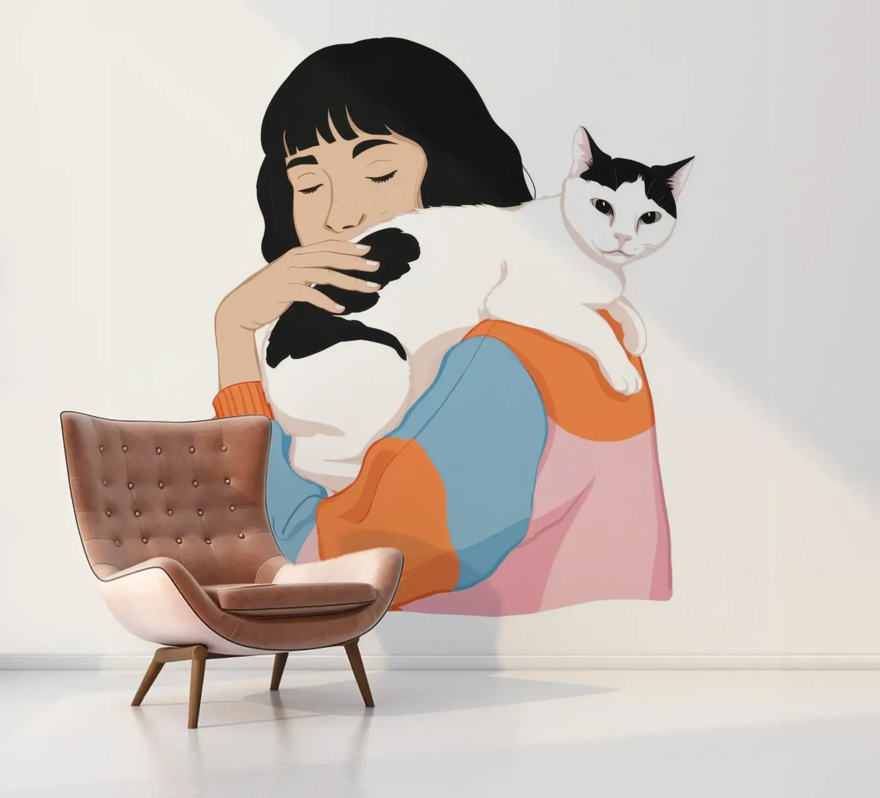 Sanfte Zuneigung für Katzen Fototapete von Chroma Haven