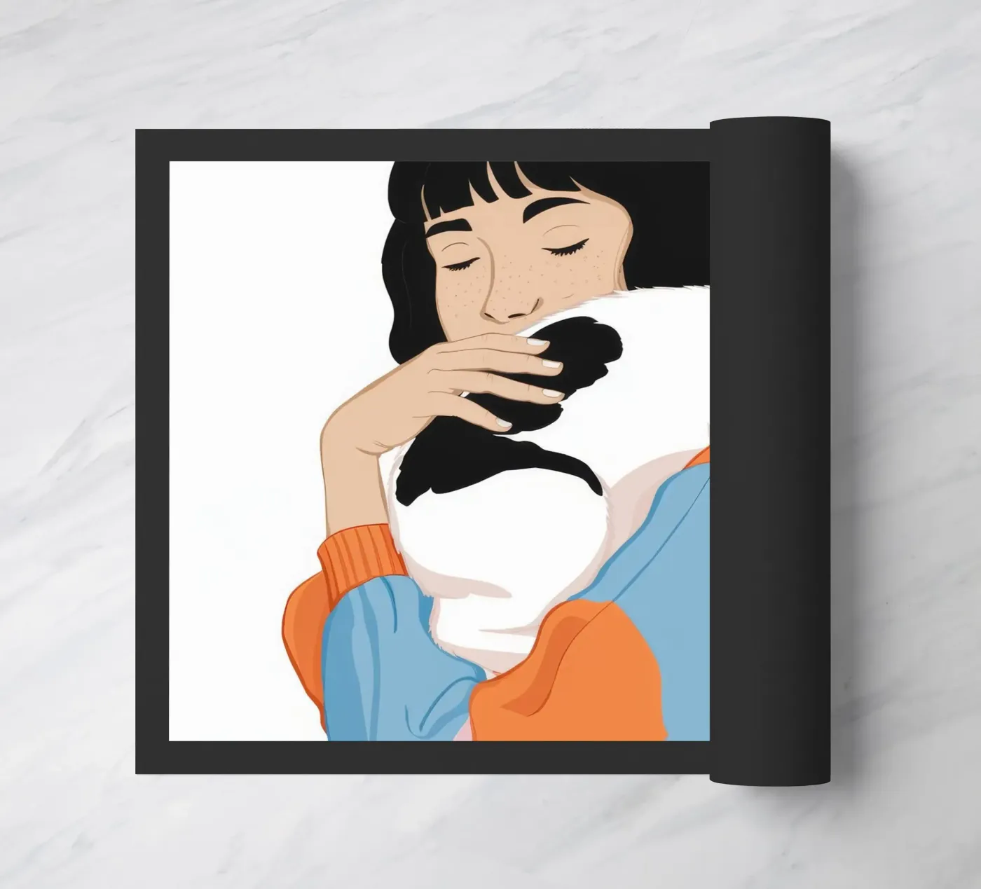 Gentle Cat Affection doormat by Chroma Haven