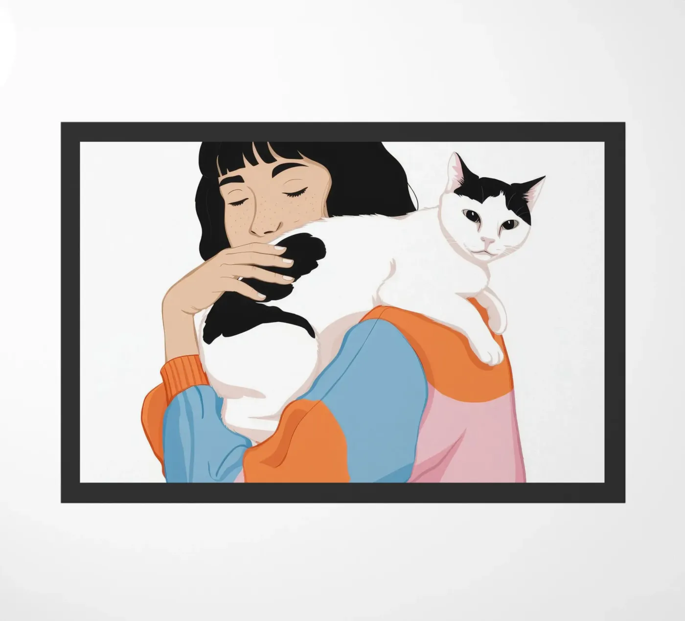 Gentle Cat Affection doormat by Chroma Haven