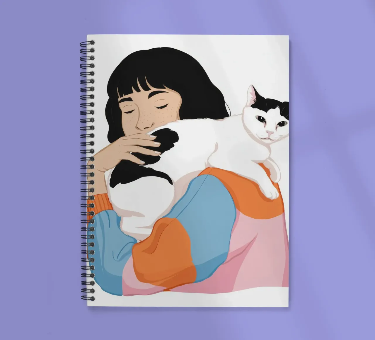 Gentle Cat Affection spiral notebook by Chroma Haven