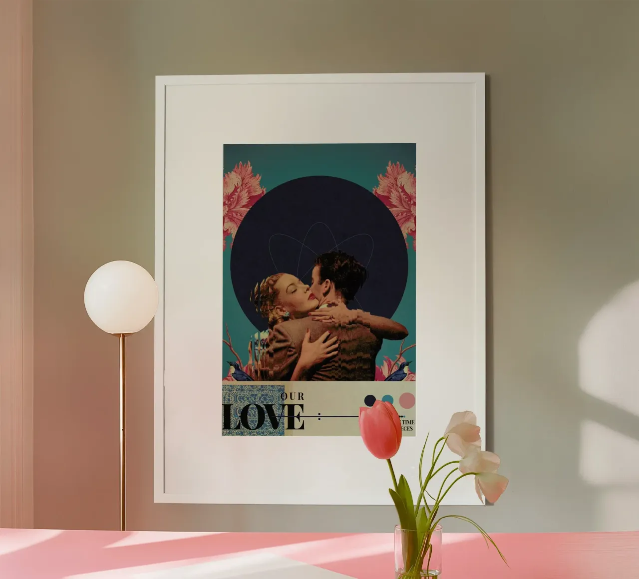Our Love Tore Time To Pieces poster con telaio in alluminio da Frank Moth