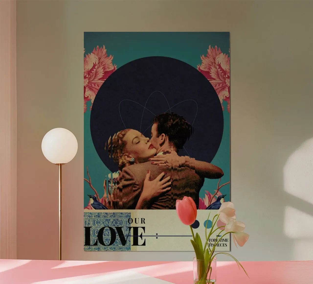 Our Love Tore Time To Pieces poster con telaio in alluminio da Frank Moth