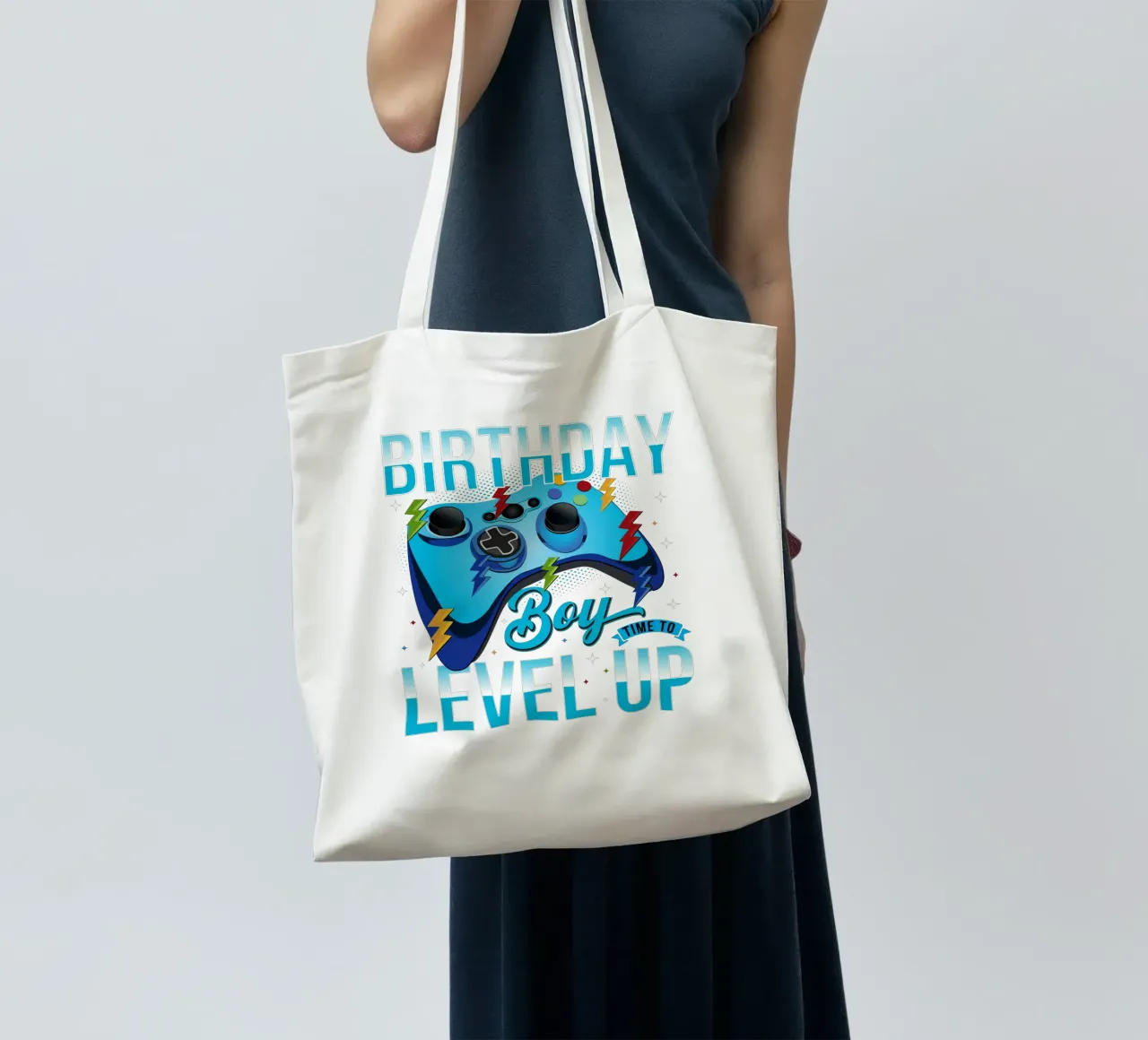 Birthday Boy, Time to Level Up borsa in juta da edsonramosart