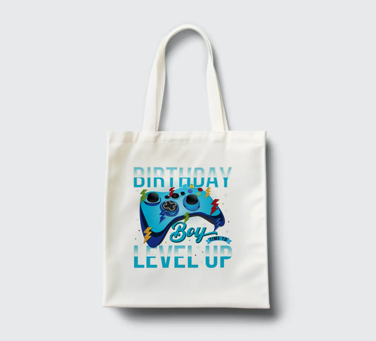 Birthday Boy, Time to Level Up borsa in juta da edsonramosart