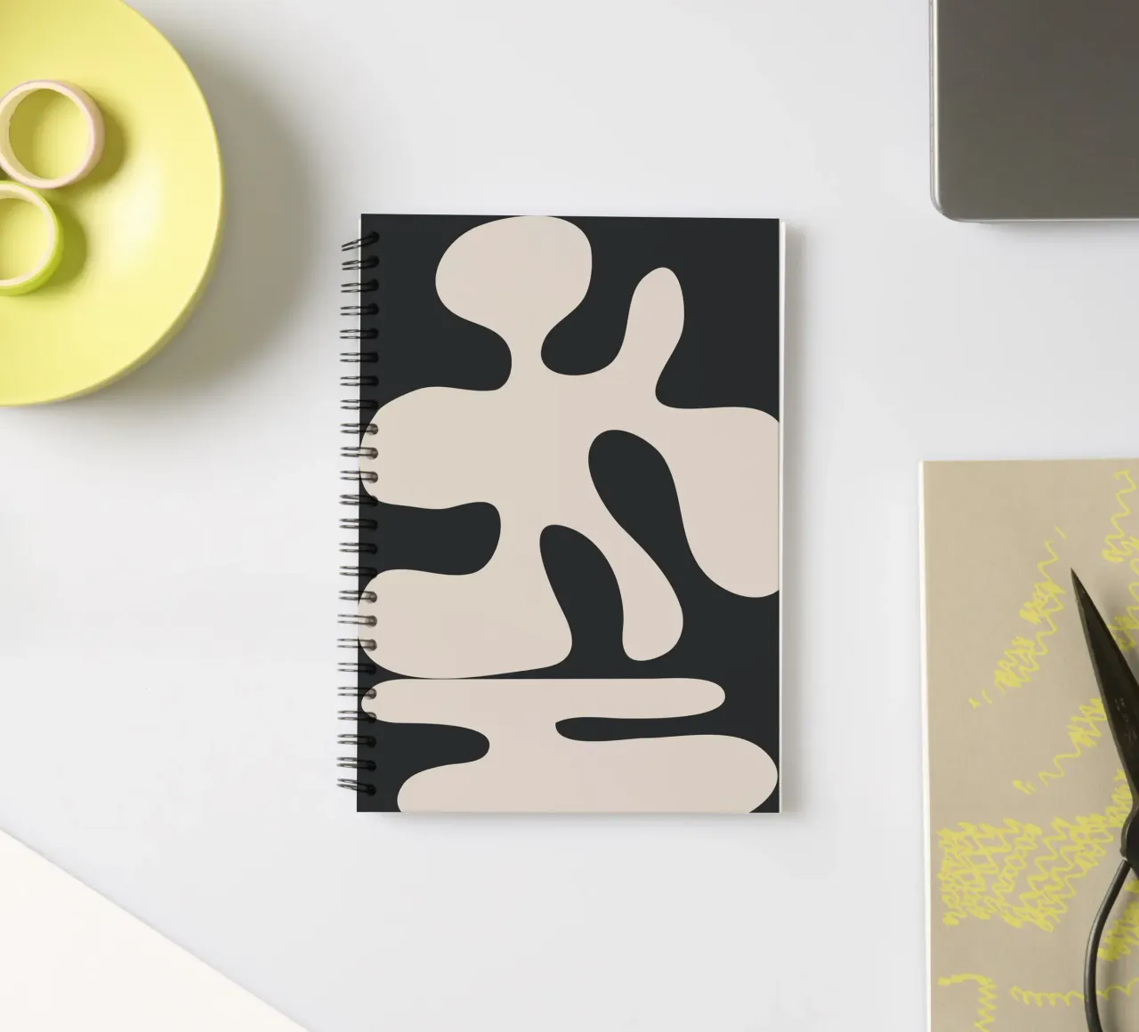 Modern Abstract Shapes 1 spiral notebook by Nadjaa