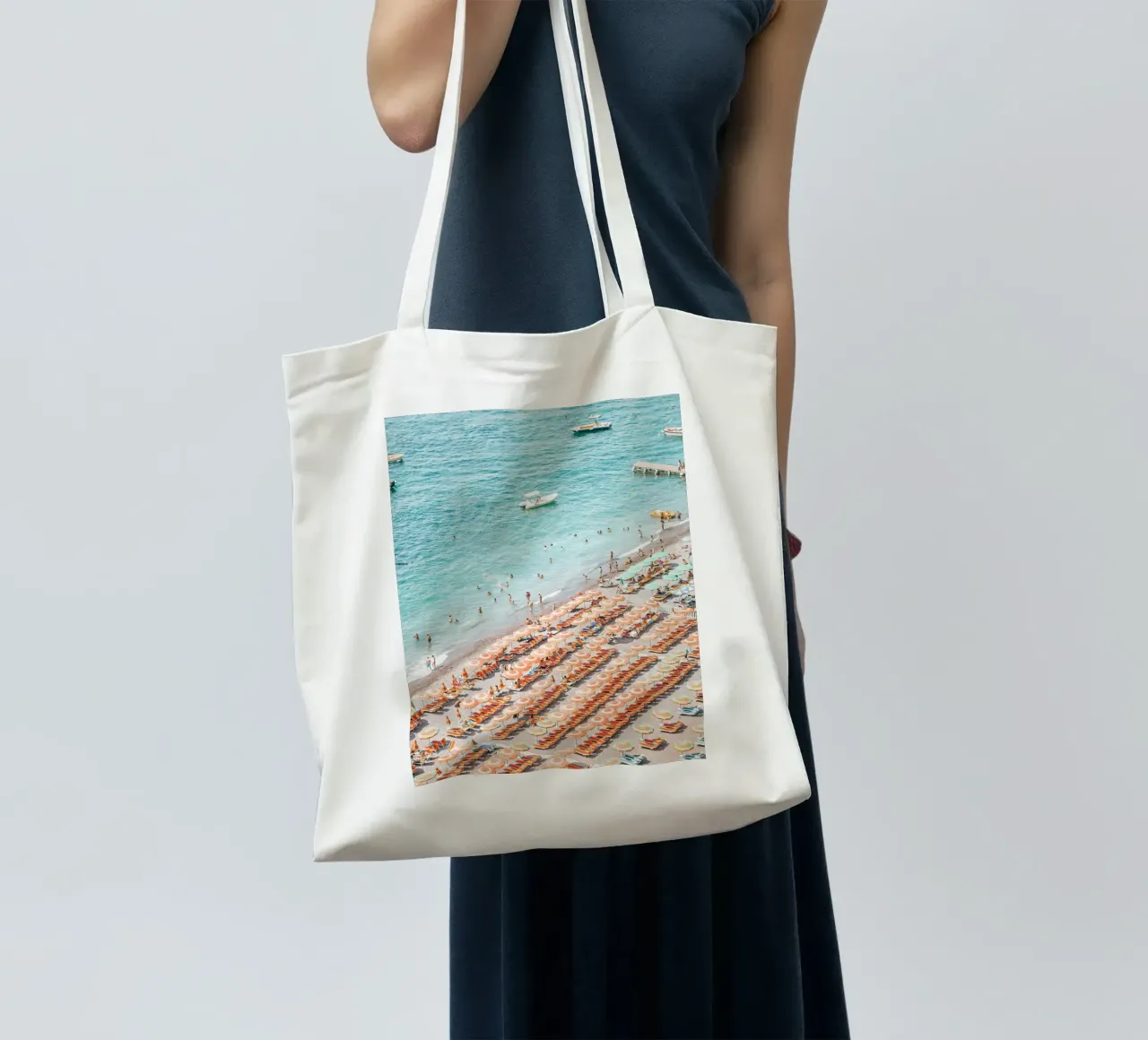 Positano Colourful Beach Scene borsa in juta da GraceDigitalArtCo
