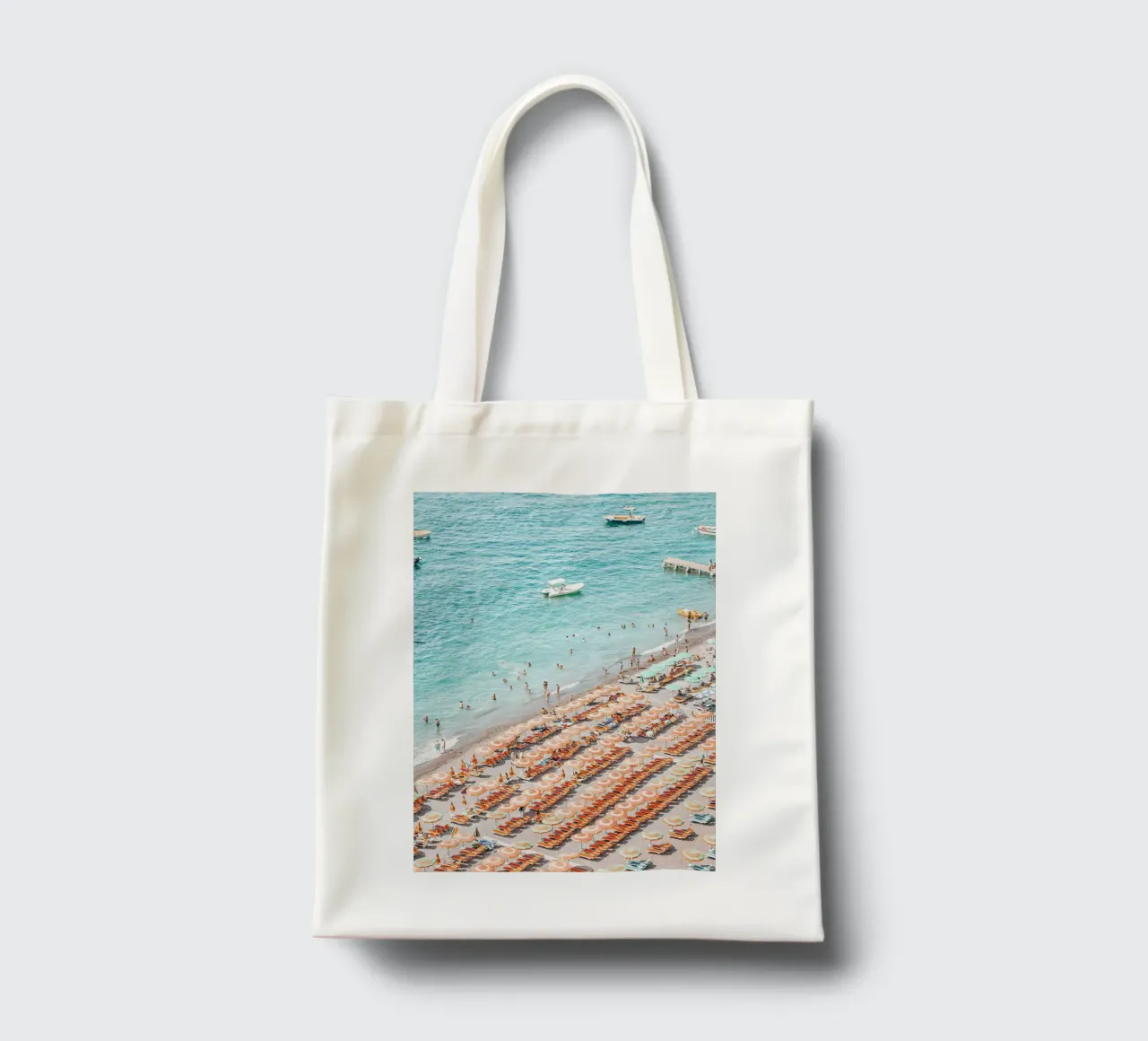 Positano Colourful Beach Scene borsa in juta da GraceDigitalArtCo