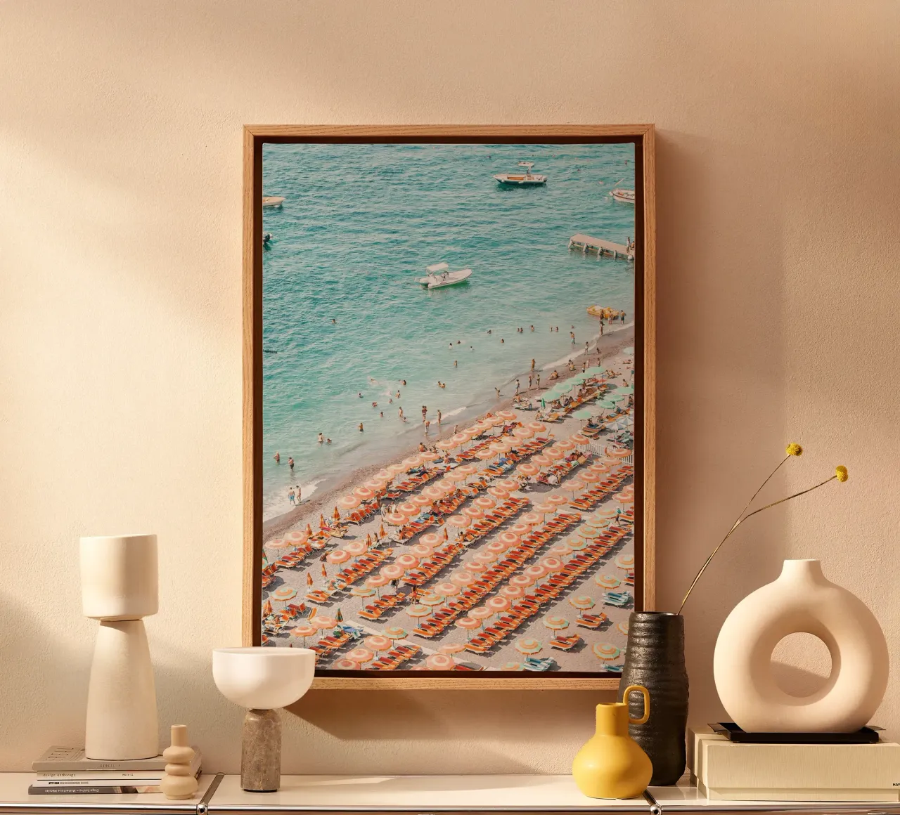 Positano Colourful Beach Scene canvas by GraceDigitalArtCo