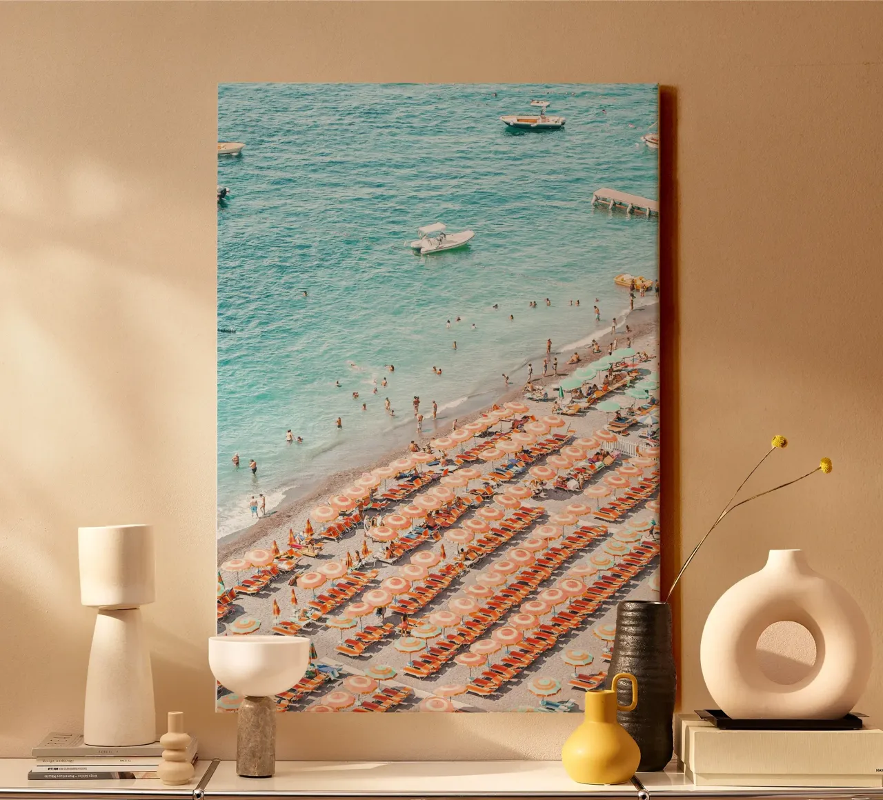 Positano Colourful Beach Scene canvas by GraceDigitalArtCo