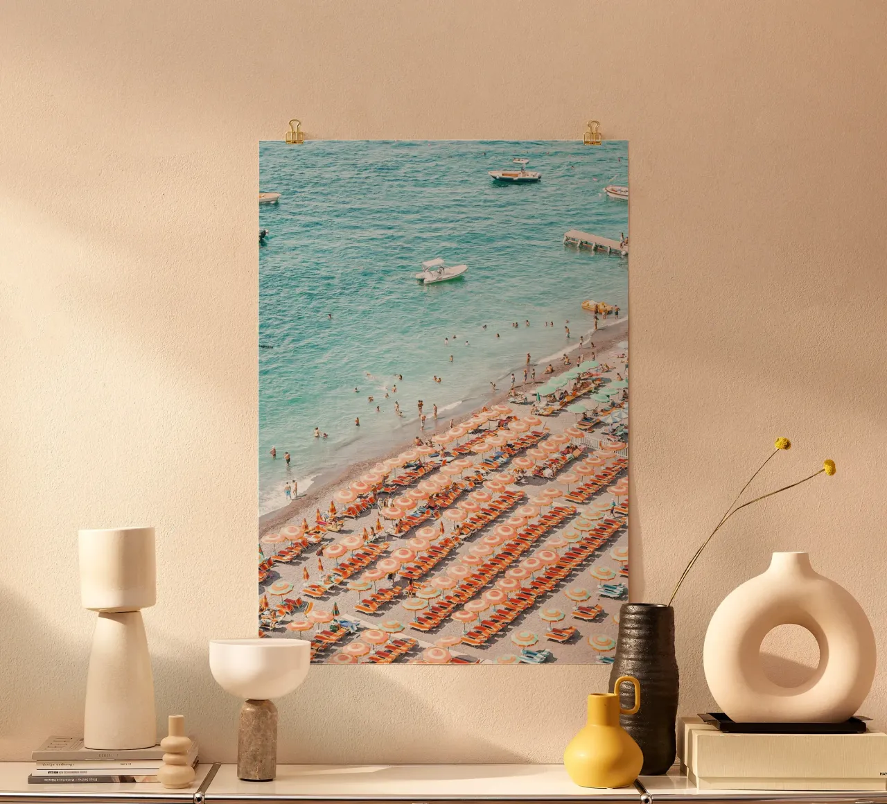 Positano Colourful Beach Scene carta hahnemühle da GraceDigitalArtCo