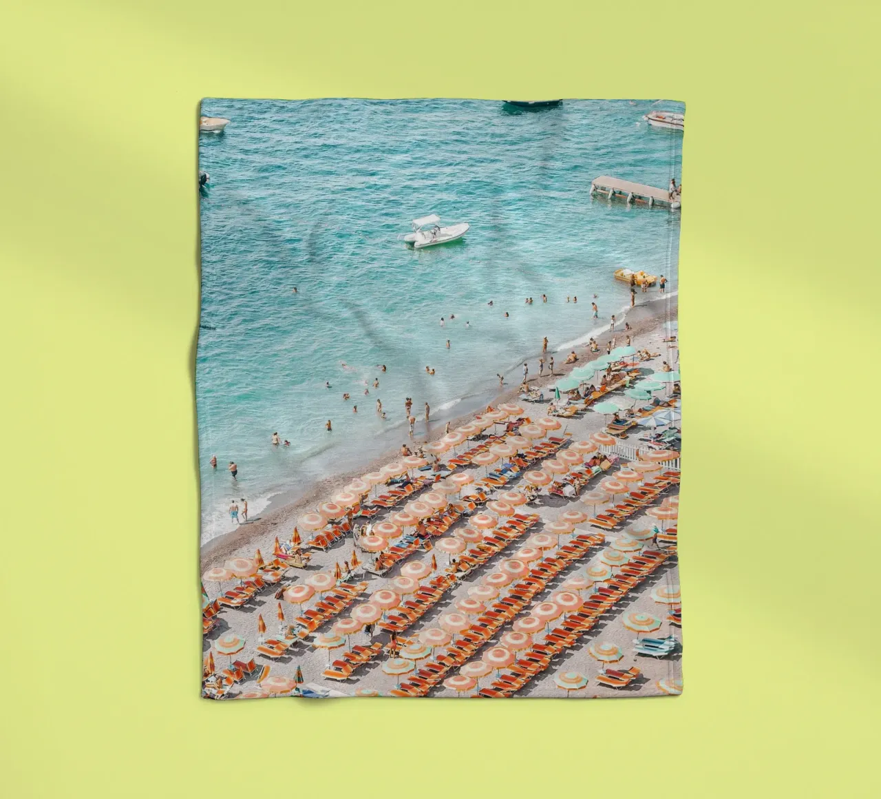 Positano Colourful Beach Scene coperta in pile da GraceDigitalArtCo