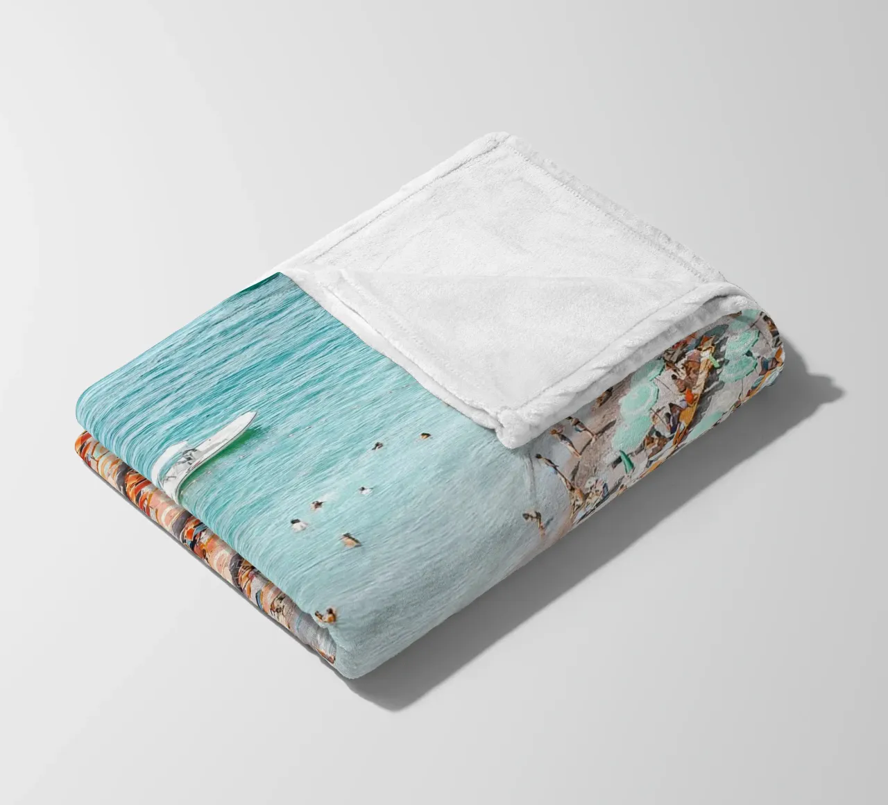 Positano Colourful Beach Scene coperta in pile da GraceDigitalArtCo