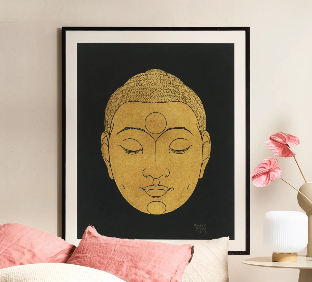 Testa di Buddha (1943) di Reijer Stolk carta hahnemühle da Venus Art