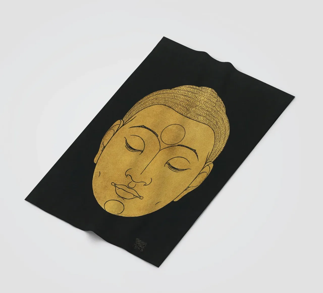 Testa di Buddha (1943) di Reijer Stolk coperta in pile da Venus Art