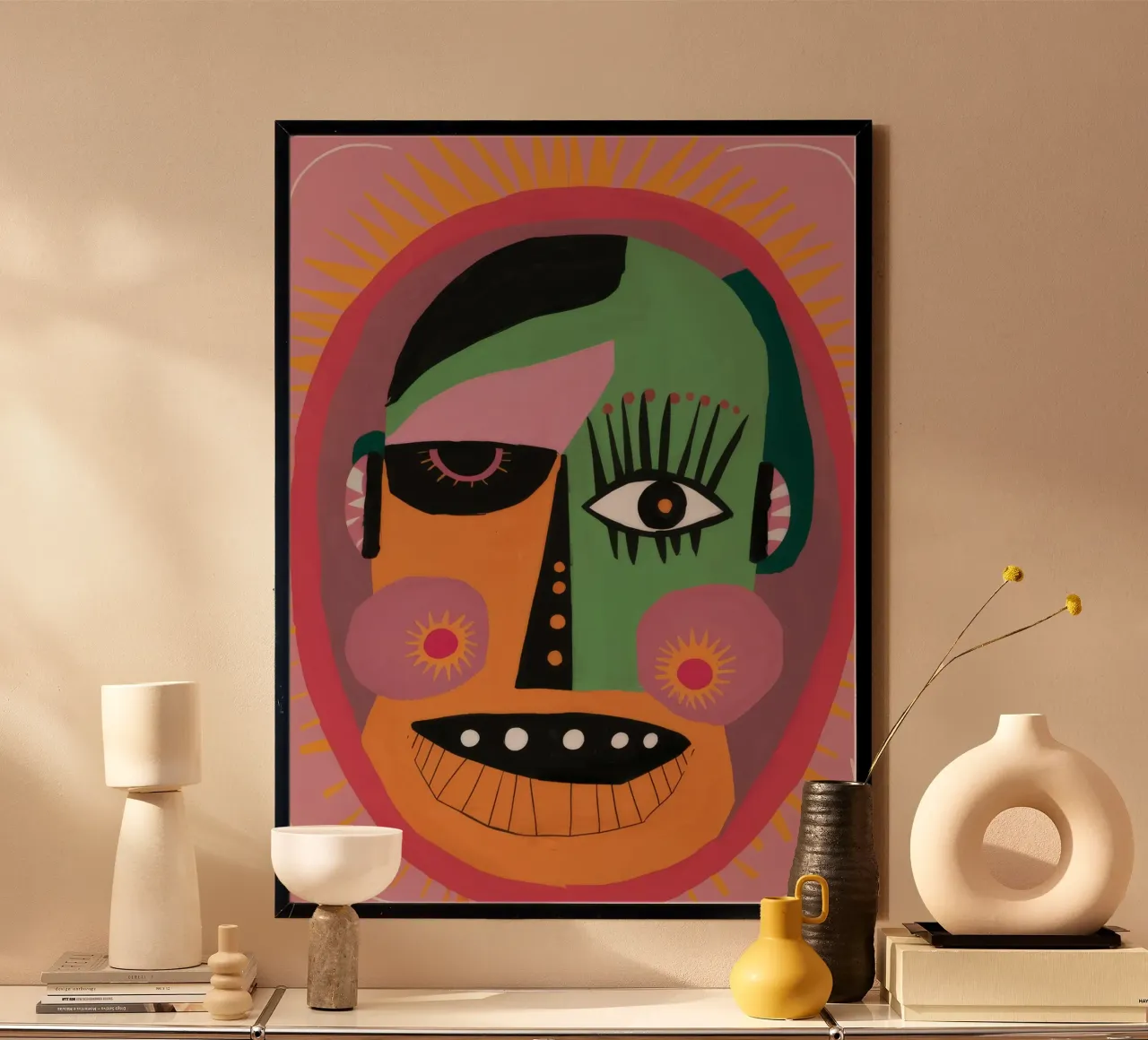 Ritratto pop psichedelico poster con telaio in plastica da Chroma Haven