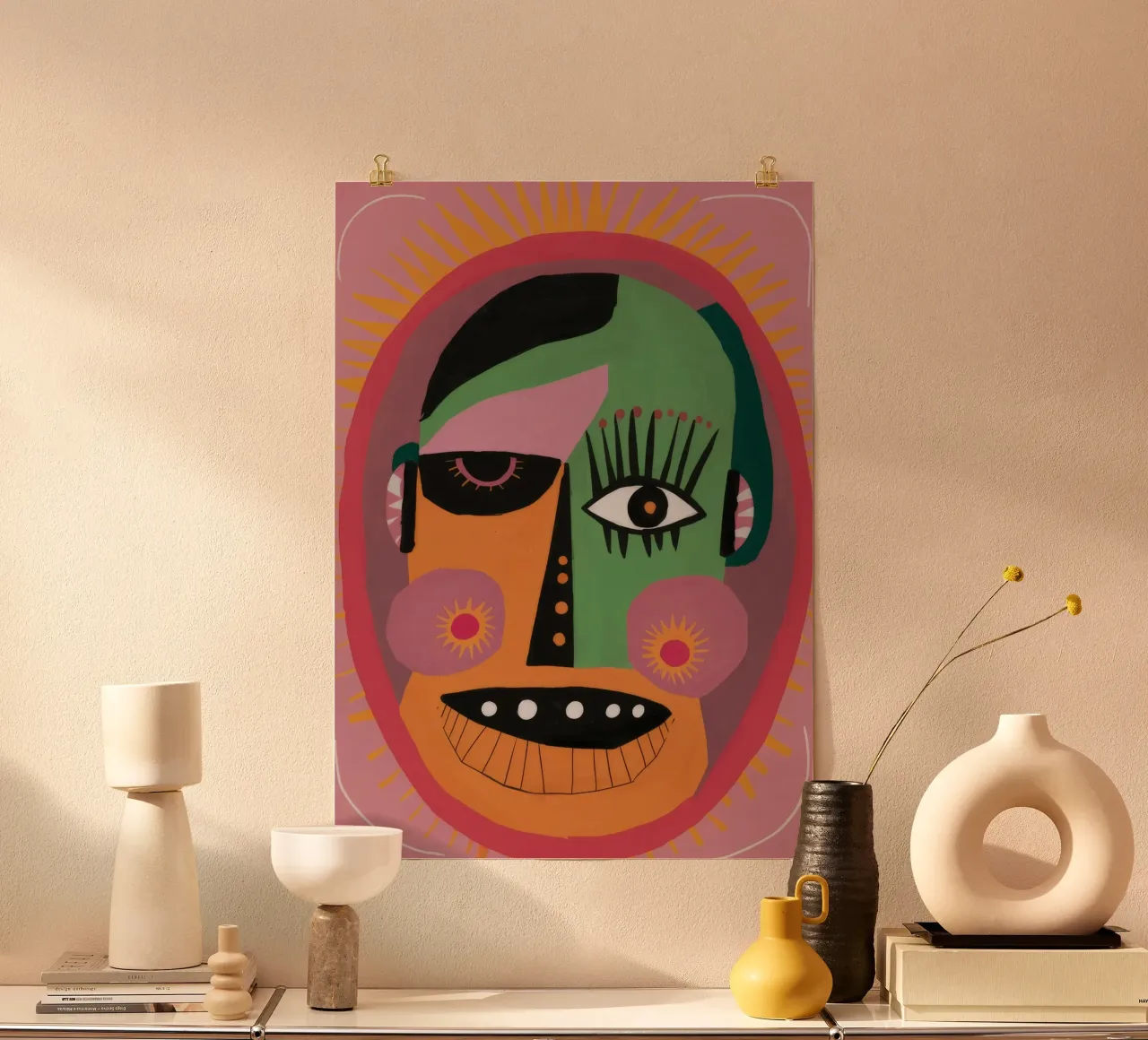 Ritratto pop psichedelico poster con telaio in plastica da Chroma Haven