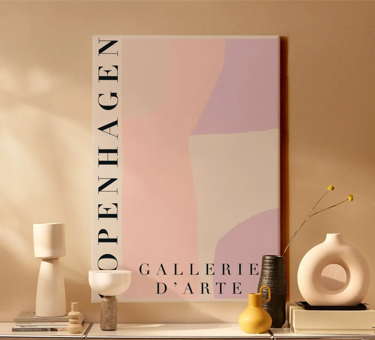 Copenhagen Pastel Abstract Art tela con Cornice a cassetta da GraceDigitalArtCo