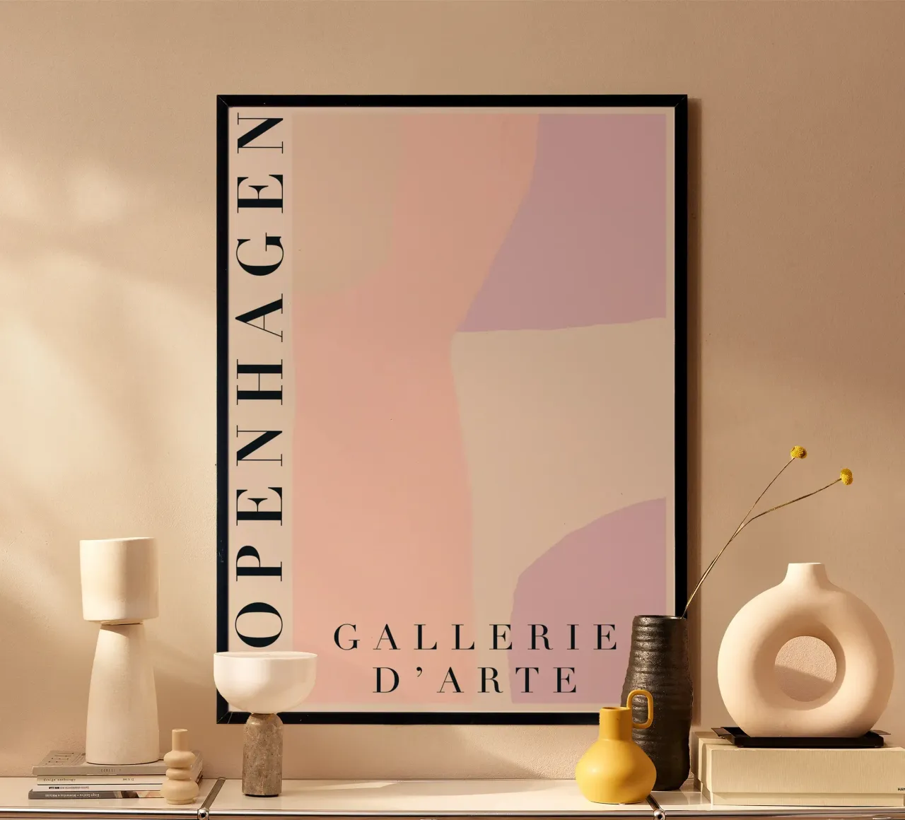 Copenhagen Pastel Abstract Art poster con telaio in alluminio da GraceDigitalArtCo