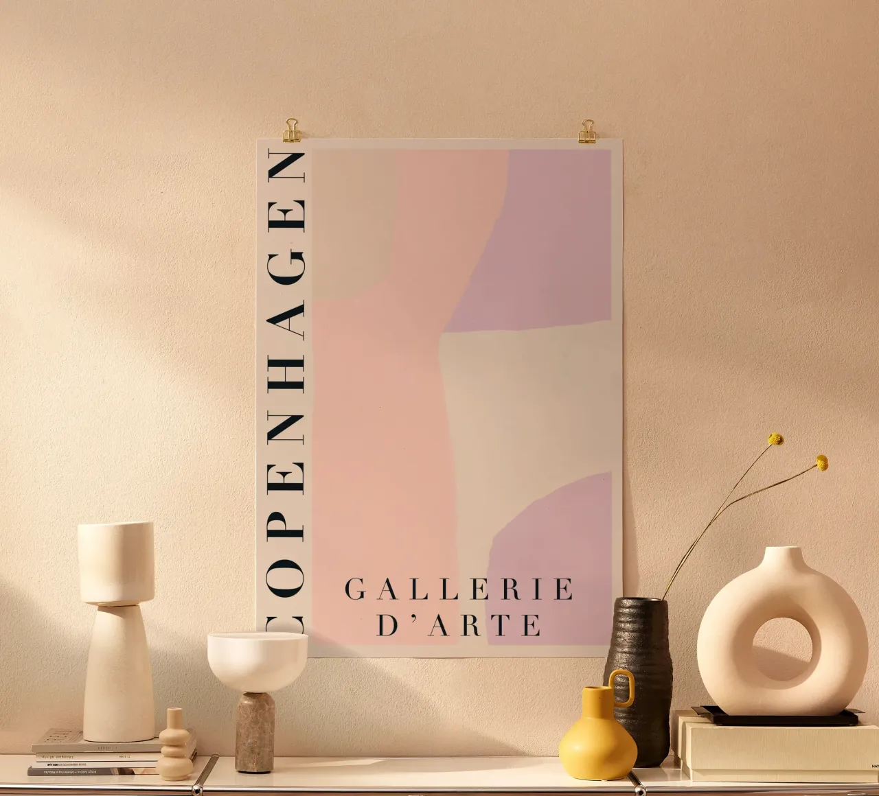 Copenhagen Pastel Abstract Art poster con telaio in alluminio da GraceDigitalArtCo