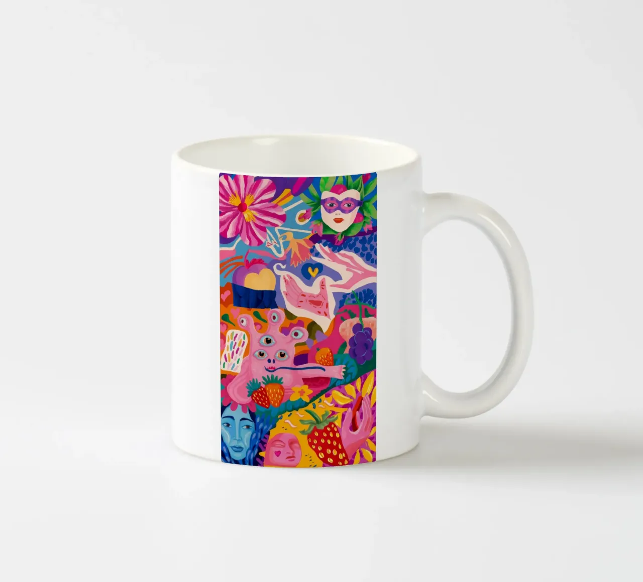 Fantastica sfilata in maschera tazza in ceramica da Chroma Haven