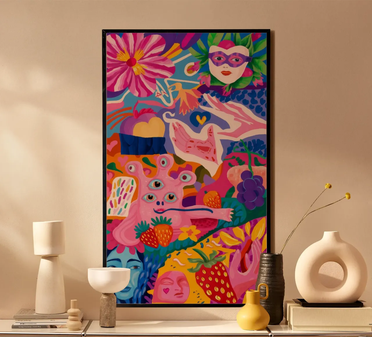 Fantastica sfilata in maschera poster con telaio in plastica da Chroma Haven