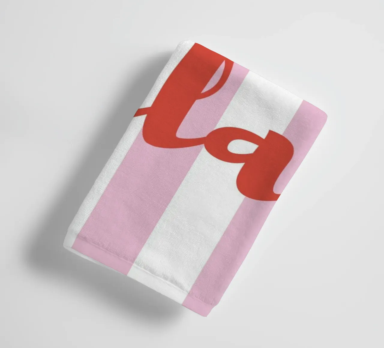 Ciao Bella Zitat Druck - Rosa und weiße Streifen Handtuch von pdigitalprints