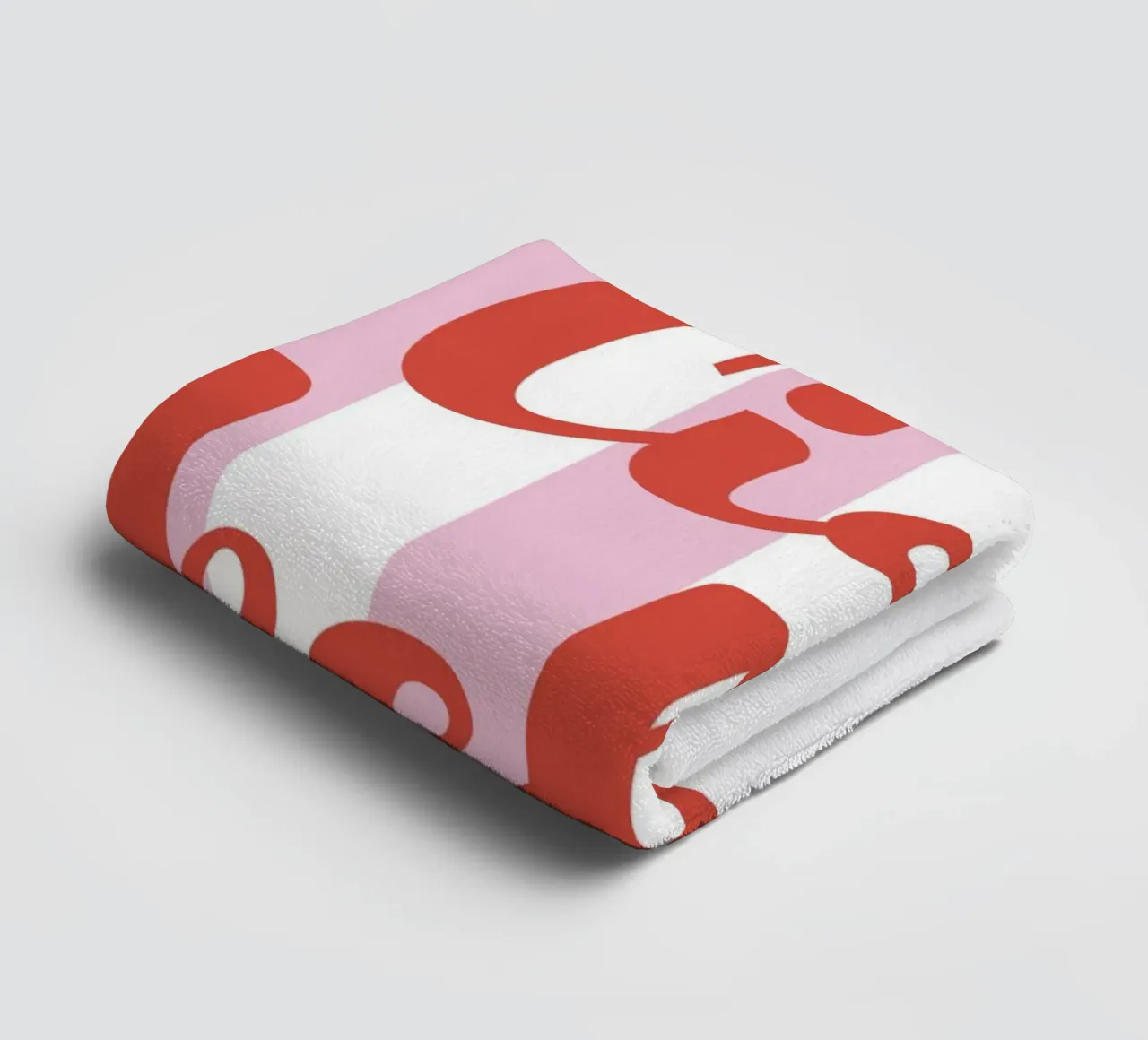 Ciao Bella Zitat Druck - Rosa und weiße Streifen Handtuch von pdigitalprints