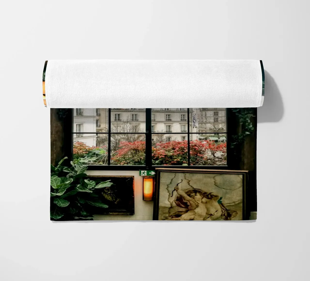 Paris Window View telo mare da GraceDigitalArtCo