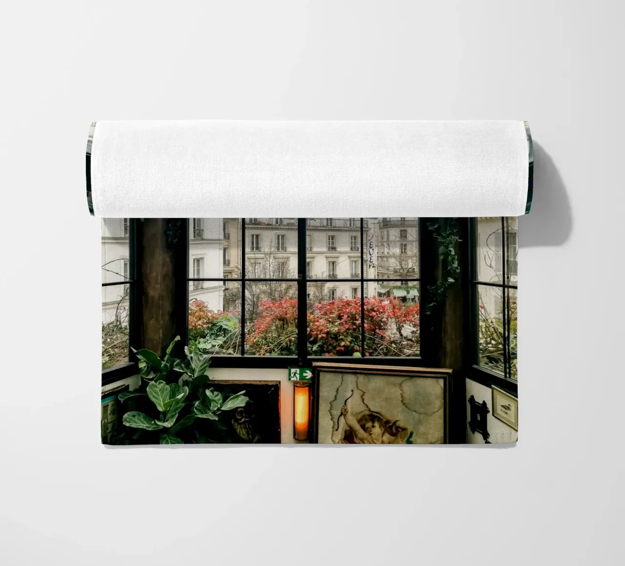 Paris Window View telo mare da GraceDigitalArtCo