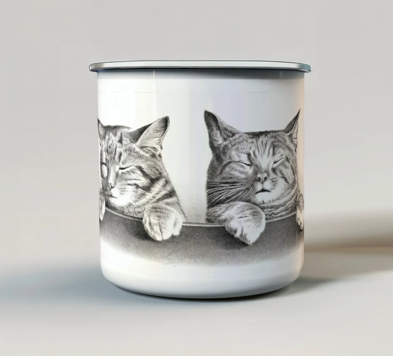 Gatti di Thomas Hunter tazza in smalto da Venus Art