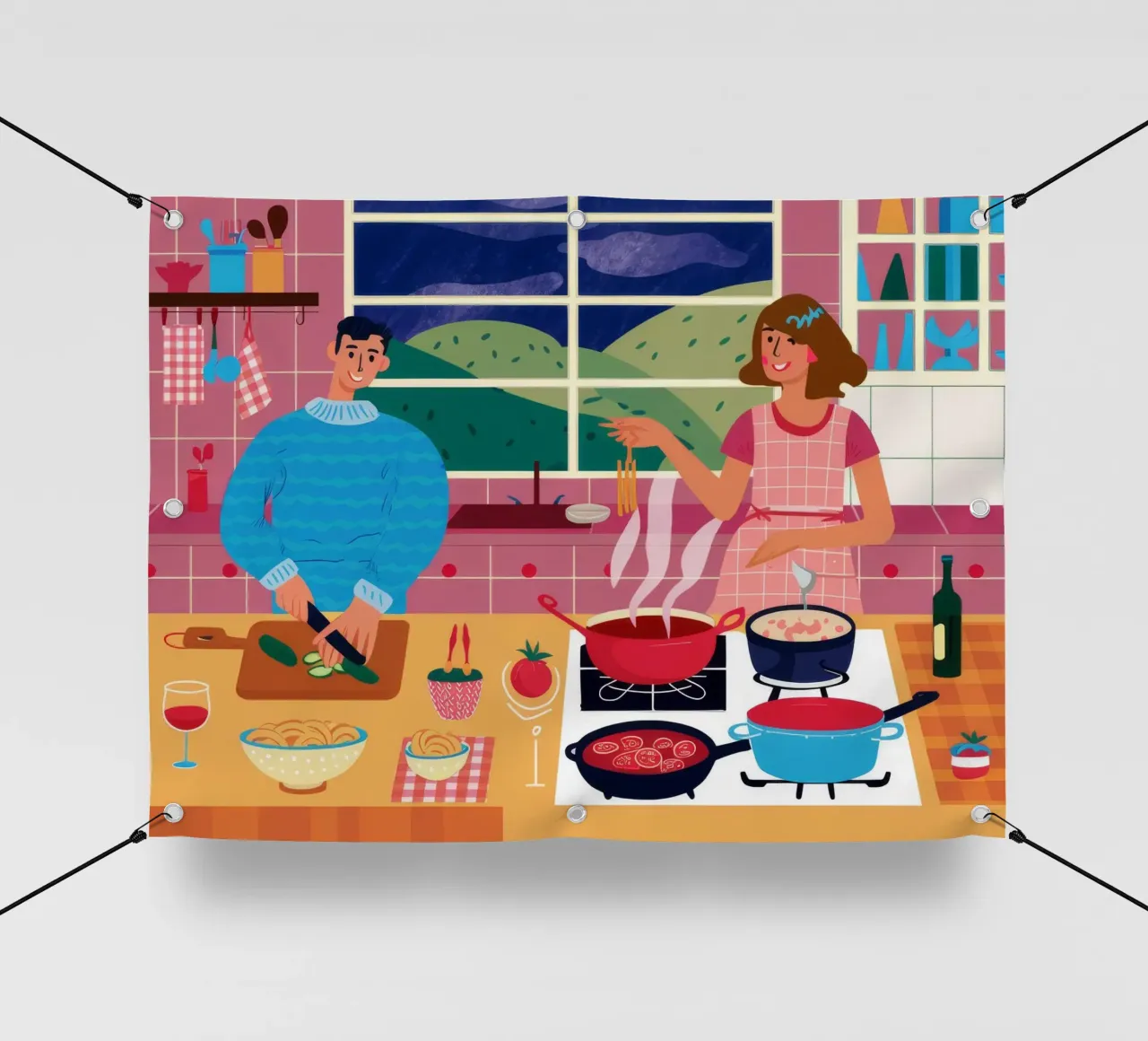 Calore della scena in cucina telo in pvc da Chroma Haven