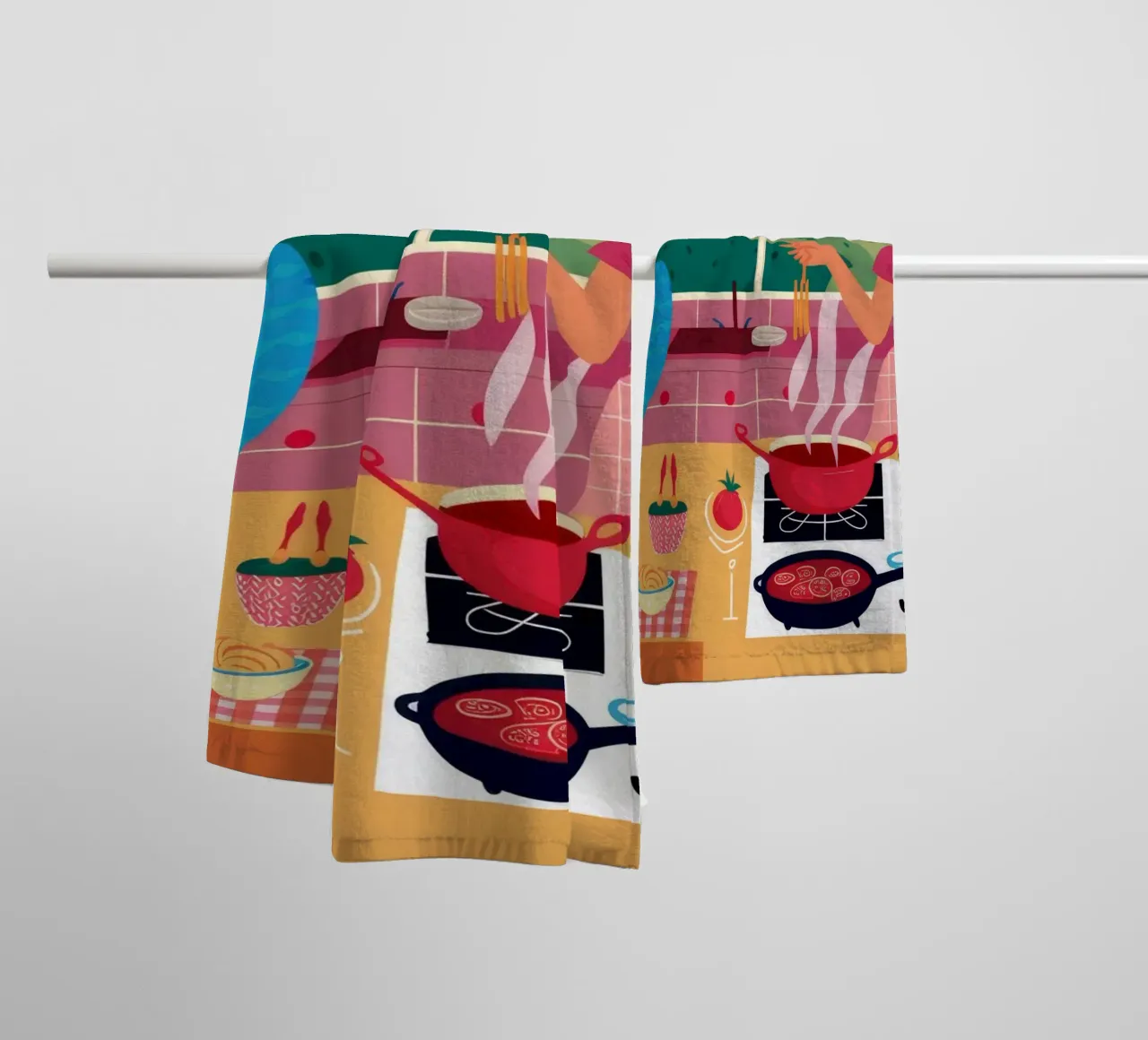 Calore della scena in cucina asciugamano da bagno da Chroma Haven