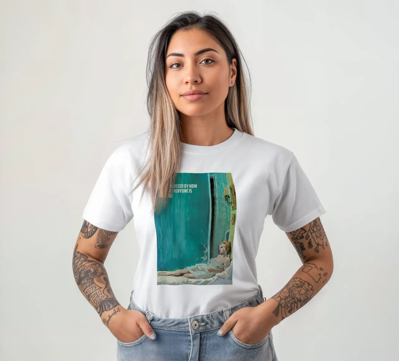 I'm Exhausted By How Stupid t-shirt van Gallery Print and Art Limited