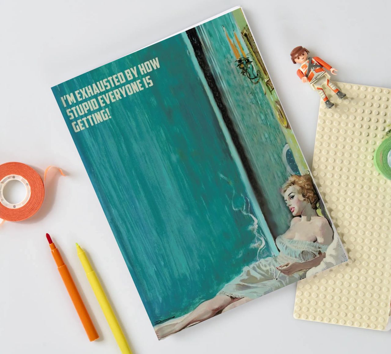 I'm Exhausted By How Stupid notebook by Gallery Print and Art Limited