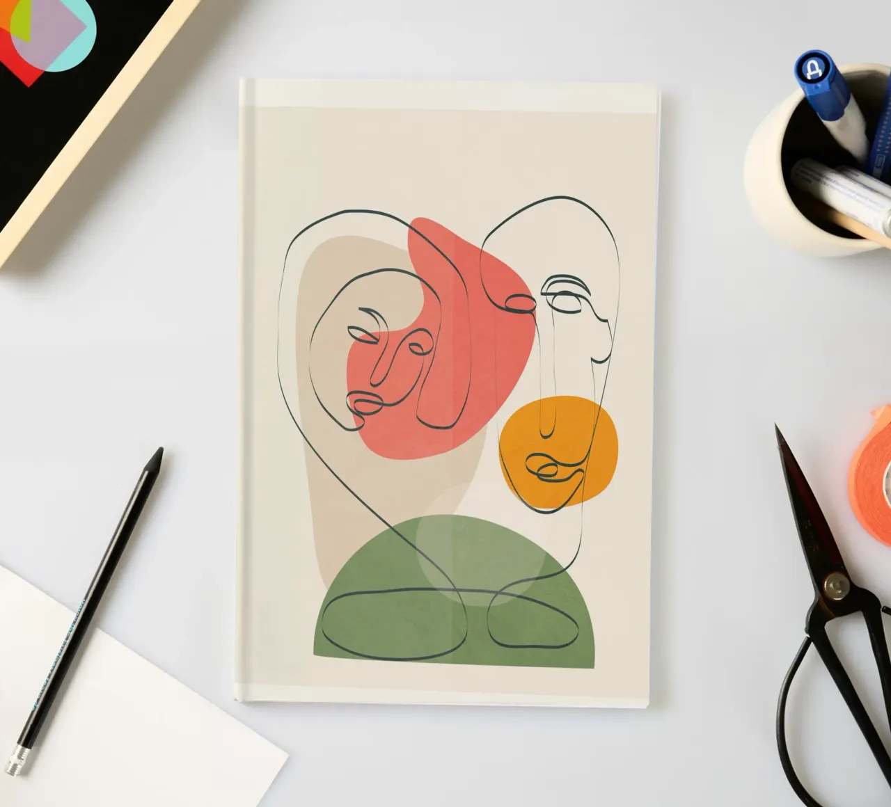 Abstract Sunset Portrait 02 notebook by Flow Line