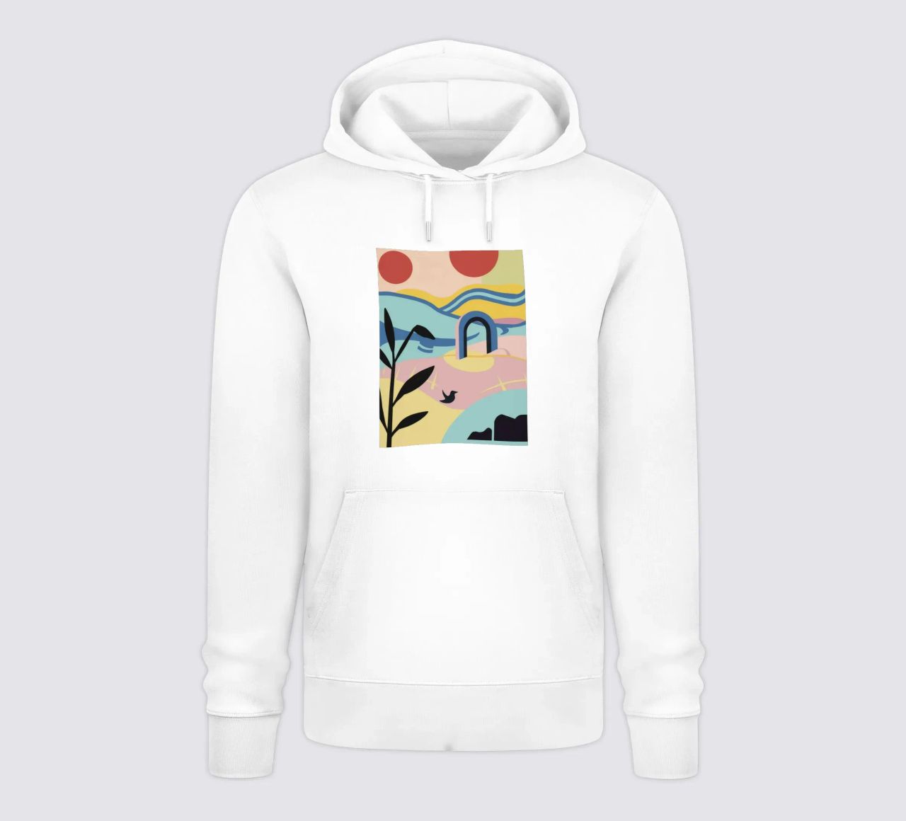 Formas costeras abstractas sudadera con capucha de Chroma Haven