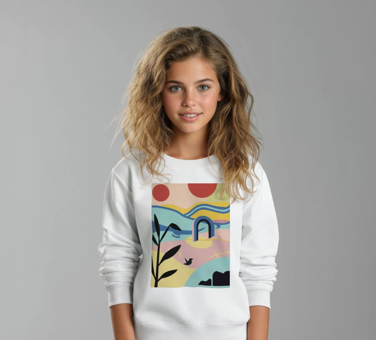 Formas costeras abstractas sudadera para niño de Chroma Haven