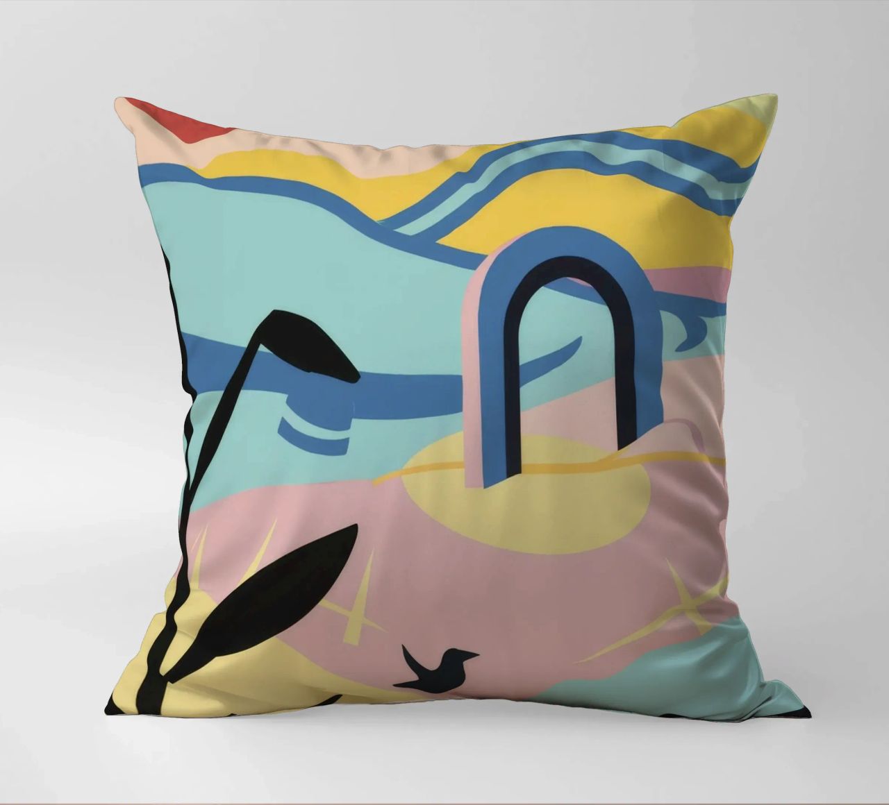Abstract Coastal Forms decorative cushion by Chroma Haven