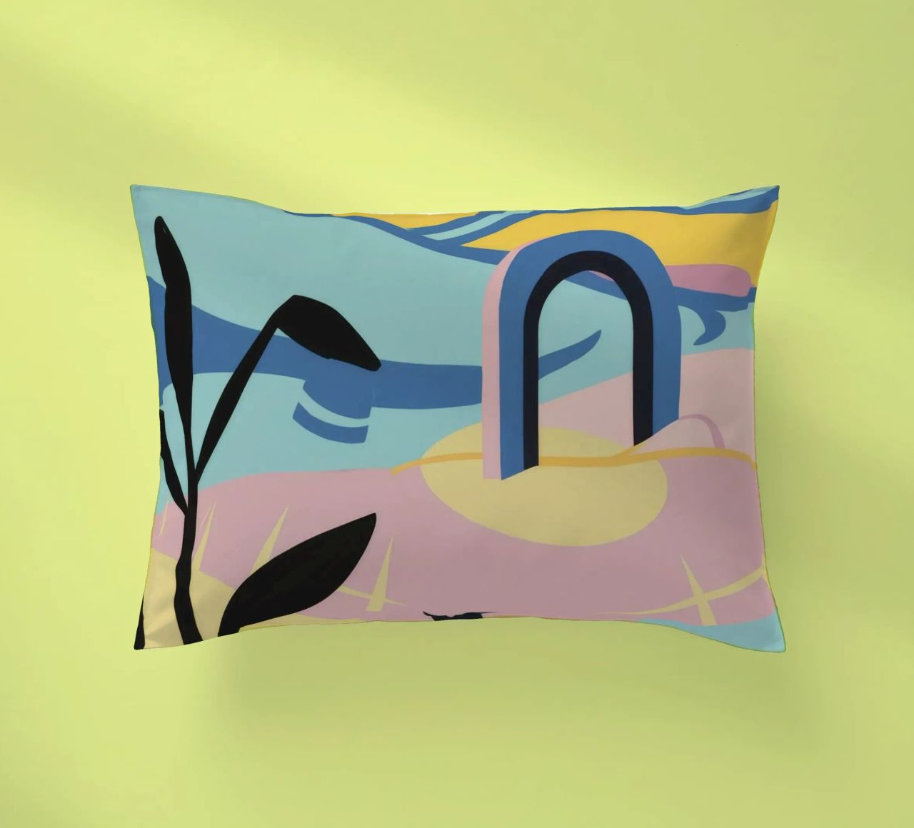 Abstract Coastal Forms decorative cushion by Chroma Haven